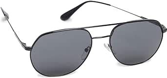 Prada PR 55US 1AB5S0 Black Metal Pilot Sunglasses Grey Lens